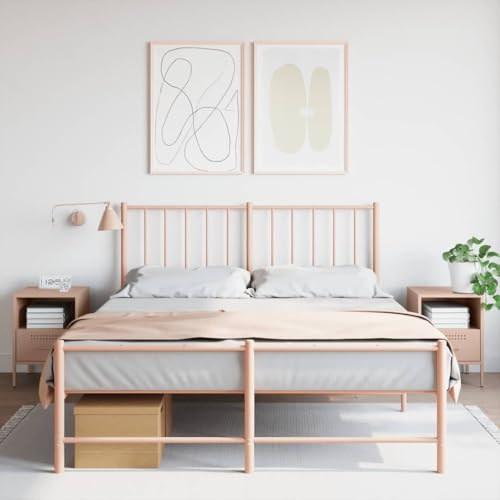 MOBCANT Nachttische 2 STK, Nachttischschrank Bedside Table Bett Organizer Nachtschrank Geeignet für Schlafsaal Hotel Wohnstube Wohnung Rosa 36x39x50,5 cm Stahl MOBCANT Nachttische 2 STK, Nachttischschrank Bedside Table Bett Organizer Nachtschrank Geeignet für Schlafsaal Hotel Wohnstube Wohnung Rosa 36x39x50,5 cm Stahl von MOBCANT