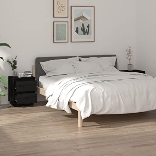 MOBCANT Nachttische 2 STK, Nightstand Bedside Table Side Table Nachttischschrank Geeignet für Wohnstube Wohnung Schlafzimmer Schlafsaal Schwarz 40x35x50 cm Massivholz Kiefer MOBCANT Nachttische 2 STK, Nightstand Bedside Table Side Table Nachttischschrank Geeignet für Wohnstube Wohnung Schlafzimmer Schlafsaal Schwarz 40x35x50 cm Massivholz Kiefer von MOBCANT