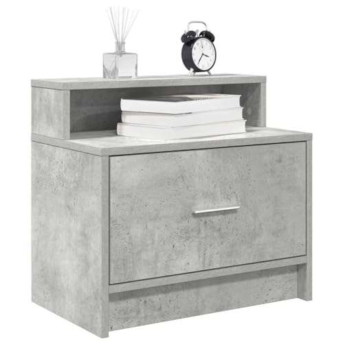 MOBCANT Nachttische mit Schublade 2 STK, Konsolentisch Nachtkasten Beistelltisch Nachtschrank Geeignet für Mehrbettzimmer Wohnung Wohnstube Schlafzimmer Betongrau 51x31x47 cm MOBCANT Nachttische mit Schublade 2 STK, Konsolentisch Nachtkasten Beistelltisch Nachtschrank Geeignet für Mehrbettzimmer Wohnung Wohnstube Schlafzimmer Betongrau 51x31x47 cm von MOBCANT