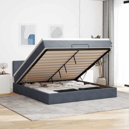 MOBCANT Ottoman-Bett mit Matratze, Tagesbett Hausbett Bettstütze Bettsystem Geeignet für Schulen Wohnungen Schlafzimmer Gästezimmer Dunkelgrau 180x200 cm Samt MOBCANT Ottoman-Bett mit Matratze, Tagesbett Hausbett Bettstütze Bettsystem Geeignet für Schulen Wohnungen Schlafzimmer Gästezimmer Dunkelgrau 180x200 cm Samt von MOBCANT
