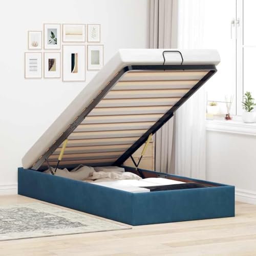 MOBCANT Ottoman-Bett ohne Matratze, Futonbett Bettrahmen Tagesbett Einzelbett Geeignet für Wohnungen Hotel Gästezimmer Schulen Dunkelblau 90x200 cm Samt MOBCANT Ottoman-Bett ohne Matratze, Futonbett Bettrahmen Tagesbett Einzelbett Geeignet für Wohnungen Hotel Gästezimmer Schulen Dunkelblau 90x200 cm Samt von MOBCANT