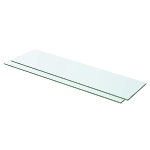 MOBCANT Regalböden 2 STK. Glas Transparent 60 x 12 cm, Regalbrett Wanddeko Schwebendes Regal Hängeregal Verwendbar für Wohnzimmer Waschküche Badezimmer Arbeitszimmer von MOBCANT