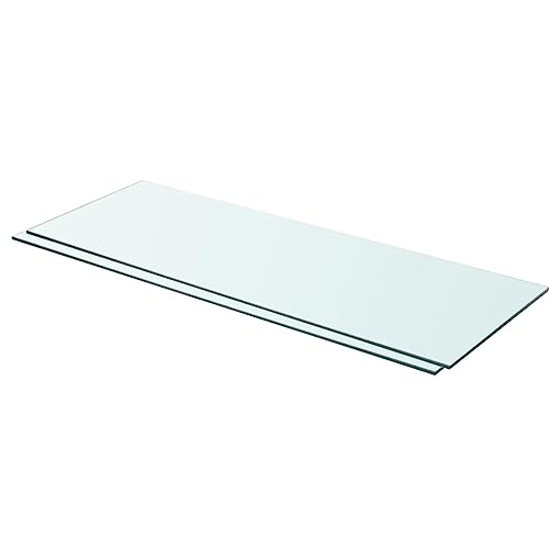 MOBCANT Regalböden 2 STK. Glas Transparent 80x30 cm, Regalbrett Wanddeko Regal Schwebendes Regal Verwendbar für Waschküche Arbeitszimmer Badezimmer Wohnzimmer von MOBCANT