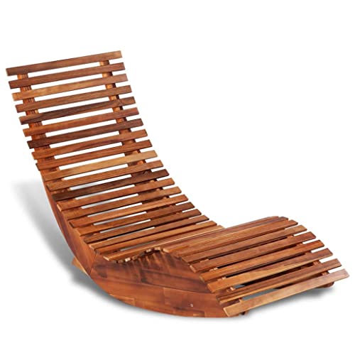MOBCANT Schaukelliege, Balkonstühle Gartenstühle Gartenmöbel Barstühle Geeignet für Rasen Patio Balkon Garten Akazienholz von MOBCANT