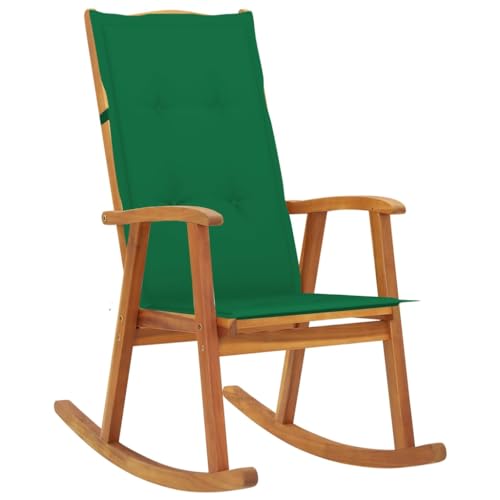 MOBCANT Schaukelstuhl mit Auflagen, Essstühle Gartenstühle Bistrostühle Terrassenstühle Geeignet für Balkon Patio Terrasse Business Exhibition Massivholz Akazie von MOBCANT