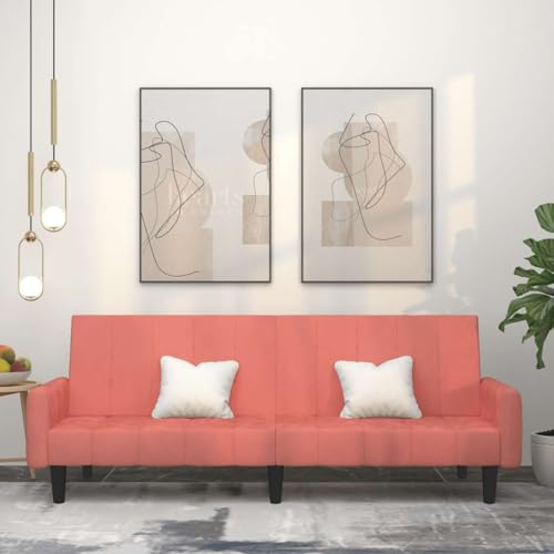 MOBCANT Schlafsofa 2-Sitzer Rosa Samt Wohnlandschaft Couch Modulares Sofa Schlafsofa für Empfangsraum Büro Wohnzimmer Hotel MOBCANT Schlafsofa 2-Sitzer Rosa Samt Wohnlandschaft Couch Modulares Sofa Schlafsofa für Empfangsraum Büro Wohnzimmer Hotel von MOBCANT