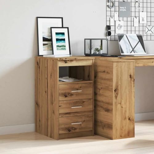 MOBCANT Schubladenschrank Artisan-Eiche 40x50x76 cm Holzwerkstoff, Vorratsschrank Vitrinenschrank Schränkchen Kommode Geeignet für Schule Büro Wohnzimmer Hotel von MOBCANT