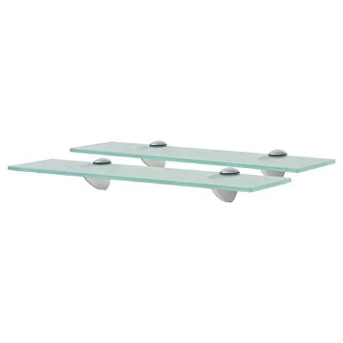 MOBCANT Schweberegale 2 STK. Glas 40x10 cm 8 mm, Regalbrett Floating Shelves Hängeregal Schwebendes Regal Verwendbar für Schlafzimmer Waschküche Badezimmer Wohnzimmer von MOBCANT