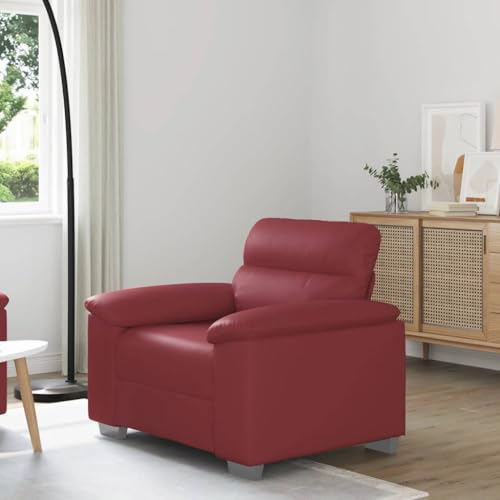 MOBCANT Sessel Weinrot 60 cm Kunstleder Wohnlandschaft Couch Couchgarnitur Schlafcouch für Schlafzimmer Wohnzimmer Empfangsraum Büro von MOBCANT
