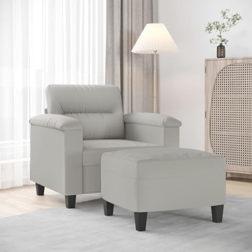 MOBCANT Sessel mit Hocker Hellgrau 60 cm Mikrofasergewebe Sofabezug Couchgarnitur Polstergarnitur Schlafcouch für Büro Hotel Wohnung Schlafzimmer MOBCANT Sessel mit Hocker Hellgrau 60 cm Mikrofasergewebe Sofabezug Couchgarnitur Polstergarnitur Schlafcouch für Büro Hotel Wohnung Schlafzimmer von MOBCANT