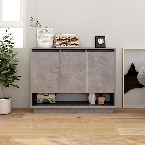 MOBCANT Sideboard, Anrichte Vorratsschrank Küchenbuffet Kabinettmöbel Geeignet für Wohnbereich Foyer Korridor Schlafzimmer Betongrau 97x31x75 cm Holzwerkstoff von MOBCANT