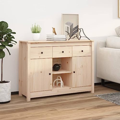 MOBCANT Sideboard, Apothekerschrank Küchenbuffet Barschrank Arbeitsplatte Geeignet für Korridor Küche Foyer Wohnbereich 100x35x74,5 cm Massivholz Kiefer von MOBCANT