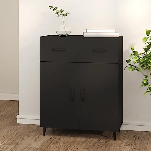 MOBCANT Sideboard, Arbeitsplatte Vorratsschrank Anrichte Barschrank Geeignet für Schlafzimmer Wohnbereich Foyer Küche Schwarz 69,5x34x90 cm Holzwerkstoff von MOBCANT