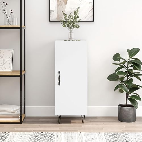 MOBCANT Sideboard, Barschrank Apothekerschrank Kaffeebar Cupboard Geeignet für Korridor Wohnbereich Küche Schlafzimmer Weiß 34,5x34x90 cm Holzwerkstoff von MOBCANT