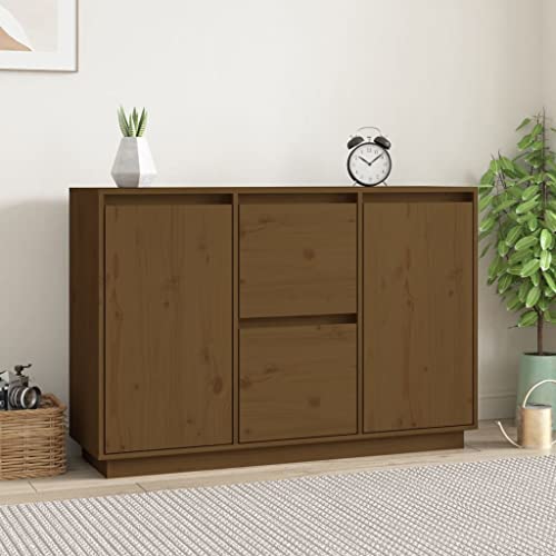 MOBCANT Sideboard, Barschrank Storage Cabinet Anrichte Kabinettmöbel Geeignet für Korridor Wohnbereich Schlafzimmer Foyer Honigbraun 111x34x75 cm Massivholz Kiefer MOBCANT Sideboard, Barschrank Storage Cabinet Anrichte Kabinettmöbel Geeignet für Korridor Wohnbereich Schlafzimmer Foyer Honigbraun 111x34x75 cm Massivholz Kiefer von MOBCANT