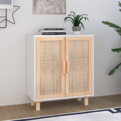 MOBCANT Sideboard, Barschrank Storage Cabinet Geschirrschrank Arbeitsplatte Geeignet für Küche Schlafzimmer Wohnbereich Korridor Weiß 60x30x70 cm Massivholz Kiefer und Natur-Rattan MOBCANT Sideboard, Barschrank Storage Cabinet Geschirrschrank Arbeitsplatte Geeignet für Küche Schlafzimmer Wohnbereich Korridor Weiß 60x30x70 cm Massivholz Kiefer und Natur-Rattan von MOBCANT