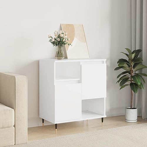 MOBCANT Sideboard, Buffetschrank Apothekerschrank Cupboard Vorratsschrank Geeignet für Wohnbereich Schlafzimmer Foyer Küche Weiß 60x35x70 cm Holzwerkstoff von MOBCANT