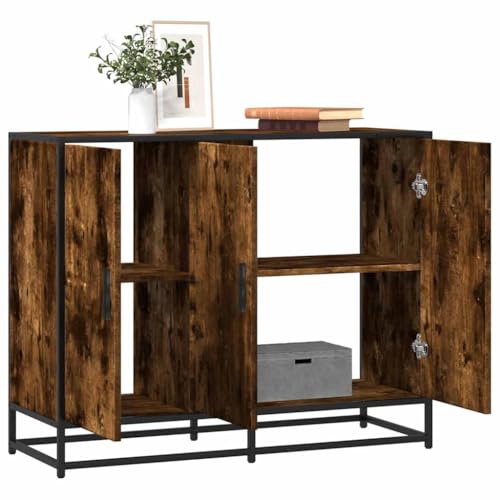 MOBCANT Sideboard, Buffetschrank TV-Schrank Arbeitsplatte Vorratsschrank Geeignet für Wohnbereich Küche Foyer Korridor Räuchereiche 94x35x76 cm Holzwerkstoff von MOBCANT