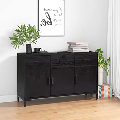 MOBCANT Sideboard, Kaffeebar Vorratsschrank Vitrinenschrank Apothekerschrank Geeignet für Korridor Wohnbereich Küche Foyer Schwarz 110x35x70 cm Massivholz Kiefer von MOBCANT