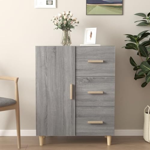 MOBCANT Sideboard, Küchenunterschränke Apothekerschrank Vorratsschrank Kaffeebar Geeignet für Korridor Wohnbereich Foyer Schlafzimmer Grau Sonoma 69,5x34x90 cm Holzwerkstoff von MOBCANT
