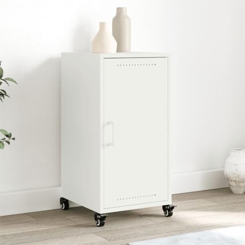 MOBCANT Sideboard, Küchenunterschränke Mehrzweckschrank Kabinettmöbel Küchenbuffet Geeignet für Foyer Wohnbereich Korridor Schlafzimmer Weiß 36x39x72 cm Stahl von MOBCANT