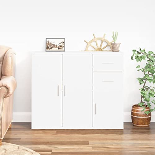 MOBCANT Sideboard, Küchenunterschränke Vitrinenschrank Schuhschrank Cupboard Geeignet für Korridor Schlafzimmer Küche Foyer Weiß 91x29,5x75 cm Holzwerkstoff von MOBCANT