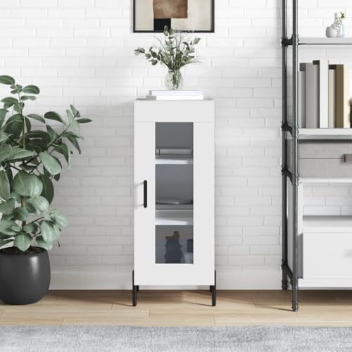 MOBCANT Sideboard, Mehrzweckschrank Vitrinenschrank Apothekerschrank Aufbewahrungsschrank Geeignet für Schlafzimmer Korridor Foyer Wohnbereich Weiß 34,5x34x90 cm Holzwerkstoff von MOBCANT