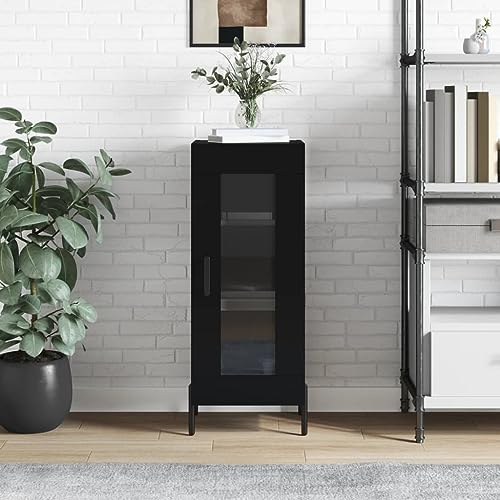 MOBCANT Sideboard, Mehrzweckschrank Vorratsschrank Schränke Kaffeebar Geeignet für Korridor Küche Foyer Schlafzimmer Schwarz 34,5x34x90 cm Holzwerkstoff von MOBCANT