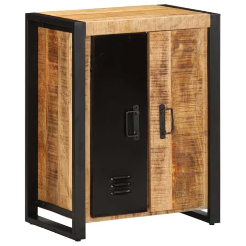 MOBCANT Sideboard, Vitrinenschrank Storage Cabinet Kleiderschrank Vorratsschrank Geeignet für Schlafzimmer Wohnbereich Küche Foyer 55x35x70 cm Raues Mangoholz von MOBCANT