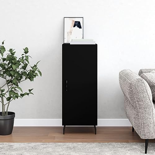 MOBCANT Sideboard, Vorratsschrank Barschrank Cupboard Vitrinenschrank Geeignet für Foyer Schlafzimmer Küche Wohnbereich Schwarz 34,5x34x90 cm Holzwerkstoff von MOBCANT