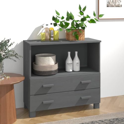MOBCANT Sideboard, Vorratsschrank Geschirrschrank Vitrinenschrank Buffetschrank Geeignet für Küche Schlafzimmer Wohnbereich Korridor Dunkelgrau 85x35x80 cm Massivholz Kiefer MOBCANT Sideboard, Vorratsschrank Geschirrschrank Vitrinenschrank Buffetschrank Geeignet für Küche Schlafzimmer Wohnbereich Korridor Dunkelgrau 85x35x80 cm Massivholz Kiefer von MOBCANT