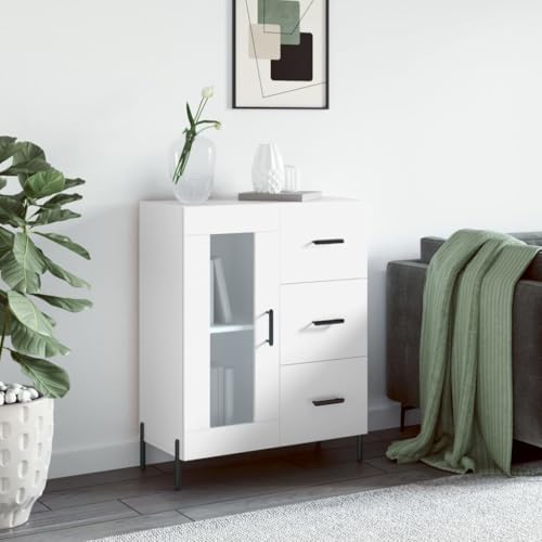 MOBCANT Sideboard, Vorratsschrank Kleiderschrank Apothekerschrank Buffetschrank Geeignet für Wohnbereich Foyer Korridor Küche Weiß 69,5x34x90 cm Holzwerkstoff von MOBCANT