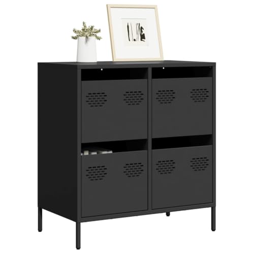 MOBCANT Sideboard, Vorratsschrank Küchenbuffet Kaffeebar Vitrinenschrank Geeignet für Foyer Schlafzimmer Wohnbereich Küche Schwarz 68x39x73,5 cm Kaltgewalzter Stahl MOBCANT Sideboard, Vorratsschrank Küchenbuffet Kaffeebar Vitrinenschrank Geeignet für Foyer Schlafzimmer Wohnbereich Küche Schwarz 68x39x73,5 cm Kaltgewalzter Stahl von MOBCANT