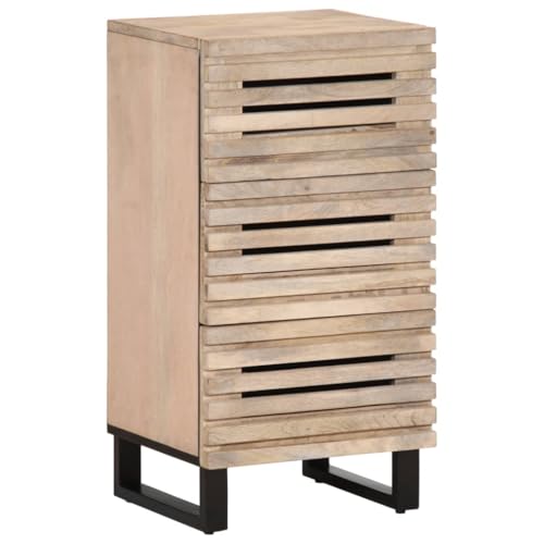 MOBCANT Sideboard 40x34x75 cm Massivholz Mango, Buffetschrank Garderobenschrank Büroschrank Mehrzweckschrank Geeignet für Wohnheim Hotel Flur Schlafzimmer von MOBCANT