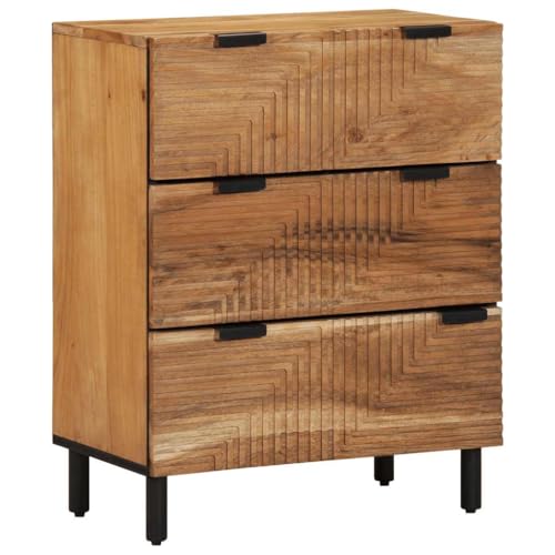 MOBCANT Sideboard 60x33x75 cm Massivholz Akazie, Vorratsschrank Buffetschrank Vitrinenschrank Beistellschrank Geeignet für Wohnheim Hotel Flur Wohnzimmer von MOBCANT