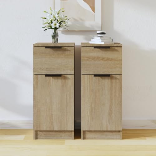 MOBCANT Sideboards 2 STK, TV-Schrank Arbeitsplatte Vorratsschrank Buffetschrank Geeignet für Foyer Wohnbereich Schlafzimmer Küche Sonoma-Eiche 30x30x70 cm Holzwerkstoff von MOBCANT