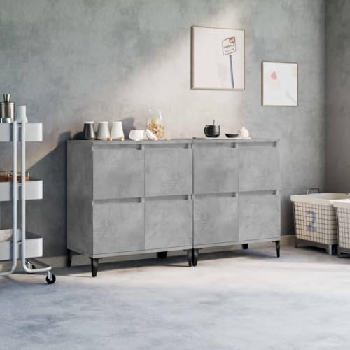 MOBCANT Sideboards 2 STK, TV-Schrank Vorratsschrank Barschrank Arbeitsplatte Geeignet für Wohnbereich Schlafzimmer Küche Korridor Betongrau 60x35x70 cm Holzwerkstoff von MOBCANT