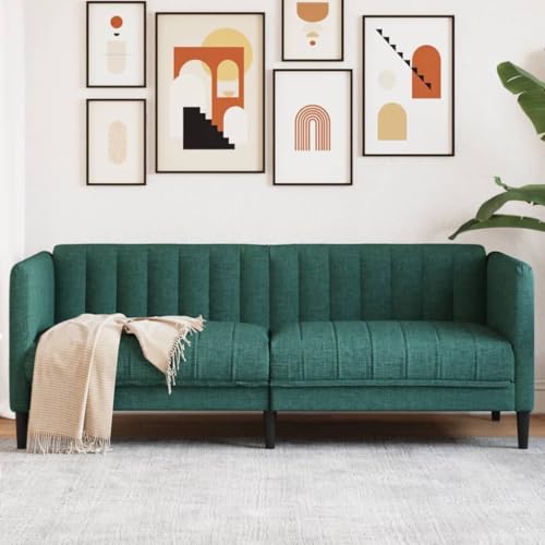 MOBCANT Sofa 2-Sitzer Dunkelgrün Stoff Wohnlandschaft Couchgarnitur Modulares Sofa Polstergarnitur für Wohnzimmer Hotel Büro Schlafzimmer von MOBCANT
