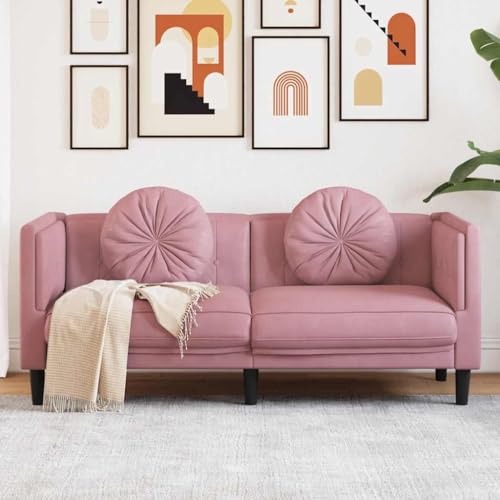 MOBCANT Sofa mit Kissen 2-Sitzer Rosa Samt Sofabezug Couch Polstergarnitur Schlafsofa für Schlafzimmer Büro Empfangsraum Wohnzimmer MOBCANT Sofa mit Kissen 2-Sitzer Rosa Samt Sofabezug Couch Polstergarnitur Schlafsofa für Schlafzimmer Büro Empfangsraum Wohnzimmer von MOBCANT