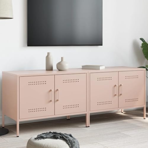 MOBCANT TV-Schränke 2 STK, Fernsehschrank Fernseher ständer Fernsehtisch Lowboard Geeignet für Wohnung Wohnbereich Schlafzimmer Hotel Rosa 68x39x50,5 cm Stahl MOBCANT TV-Schränke 2 STK, Fernsehschrank Fernseher ständer Fernsehtisch Lowboard Geeignet für Wohnung Wohnbereich Schlafzimmer Hotel Rosa 68x39x50,5 cm Stahl von MOBCANT