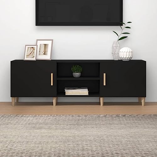 MOBCANT TV-Schrank, Fernseherständer Sideboard TV-Regal TV-ständer Geeignet für Schlafzimmer Hotel Wohnbereich Wohnung Schwarz 150x30x50 cm Holzwerkstoff MOBCANT TV-Schrank, Fernseherständer Sideboard TV-Regal TV-ständer Geeignet für Schlafzimmer Hotel Wohnbereich Wohnung Schwarz 150x30x50 cm Holzwerkstoff von MOBCANT