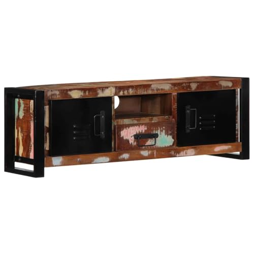 MOBCANT TV-Schrank, Sideboard Lowboard Fernseherständer TV-Regal Geeignet für Schlafzimmer Küche Hotel Büro 100x30x35 cm Massivholz Altholz von MOBCANT