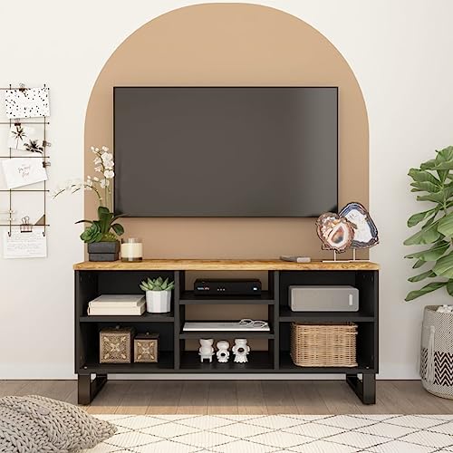 MOBCANT TV-Schrank, TV-Regal TV-Cabinet Lowboard Sideboard Geeignet für Hotel Wohnbereich Wohnung Küche 100x33x46 cm Massivholz Mango und Holzwerkstoff von MOBCANT
