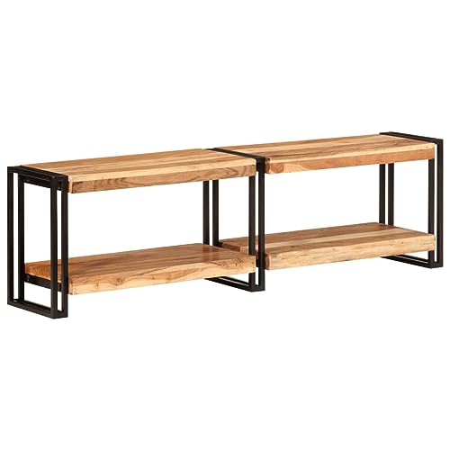 MOBCANT TV-Schrank, TV-Table TV-Regal Lowboard TV-Cabinet Geeignet für Wohnbereich Schlafzimmer Büro Wohnung 140x30x40 cm Massivholz Akazie von MOBCANT