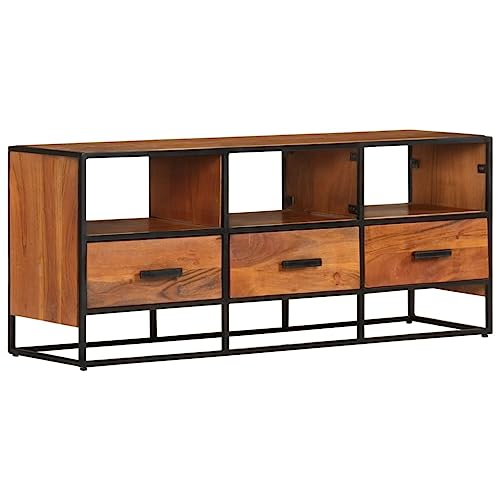 MOBCANT TV-Schrank, TV-möbel Sideboard Lowboard TV-Bank Geeignet für Büro Schlafzimmer Wohnbereich Wohnung 110x30x45 cm Massivholz Akazie von MOBCANT