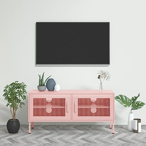 MOBCANT TV-Schrank, TV-möbel TV-Cabinet TV-Bank TV-ständer Geeignet für Schlafzimmer Hotel Küche Büro Rosa 105x35x50 cm Stahl MOBCANT TV-Schrank, TV-möbel TV-Cabinet TV-Bank TV-ständer Geeignet für Schlafzimmer Hotel Küche Büro Rosa 105x35x50 cm Stahl von MOBCANT