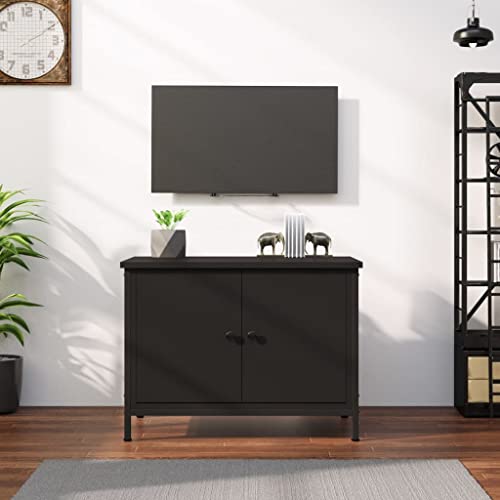 MOBCANT TV-Schrank mit Türen, Fernsehschrank Schränke Fernsehtisch Lowboard Geeignet für Wohnbereich Hotel Büro Wohnung Schwarz 60x35x45 cm Holzwerkstoff MOBCANT TV-Schrank mit Türen, Fernsehschrank Schränke Fernsehtisch Lowboard Geeignet für Wohnbereich Hotel Büro Wohnung Schwarz 60x35x45 cm Holzwerkstoff von MOBCANT