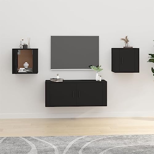 MOBCANT TV-Wandschränke 2 STK, Schränke TV möbel TV Schrank Lowboard hängend Geeignet für Büro Hotel Wohnbereich Schlafzimmer Schwarz 40x34,5x40 cm MOBCANT TV-Wandschränke 2 STK, Schränke TV möbel TV Schrank Lowboard hängend Geeignet für Büro Hotel Wohnbereich Schlafzimmer Schwarz 40x34,5x40 cm von MOBCANT