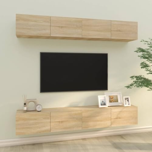 MOBCANT TV-Wandschränke 4 STK, Hängeschrank Wohnwand Fernseher Schrank TV Schrank Geeignet für Wohnung Schlafzimmer Wohnbereich Hotel Sonoma-Eiche 100x30x30 cm MOBCANT TV-Wandschränke 4 STK, Hängeschrank Wohnwand Fernseher Schrank TV Schrank Geeignet für Wohnung Schlafzimmer Wohnbereich Hotel Sonoma-Eiche 100x30x30 cm von MOBCANT