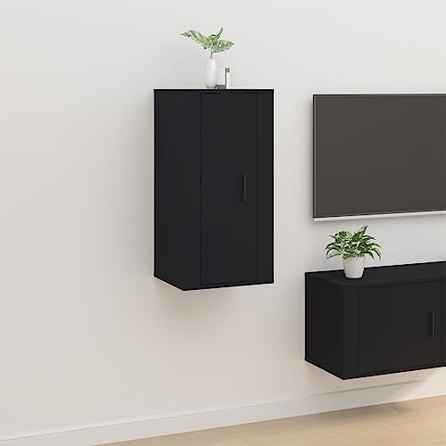MOBCANT TV-Wandschrank, Fernsehständer Hängeschrank Wohnwand Schränke Geeignet für Schlafzimmer Hotel Büro Wohnung Schwarz 40x34,5x80 cm von MOBCANT